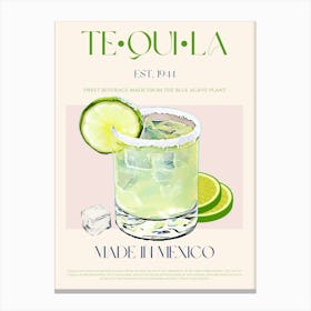 Tequila Liquor Mid Century Canvas Print
