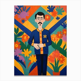 Man With Flowers Canvas Print