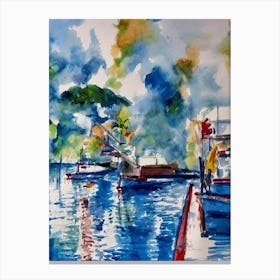 Port Of Cayenne French Guiana Abstract Block harbour Canvas Print