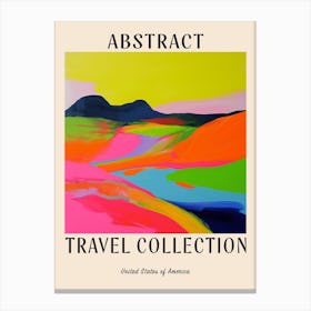 Abstract Travel Collection Poster United States Of America 4 Canvas Print