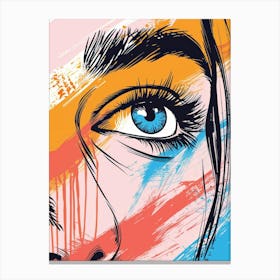 Portrait Of A Woman With Blue Eyes 1 Canvas Print