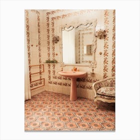 Pink And Golden Sink Canvas Print