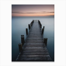 Pier At Sunset Canvas Print