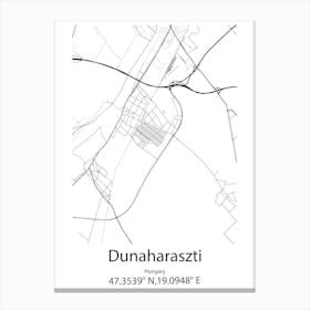 Dunaharaszti,Hungary Minimalist Map Canvas Print