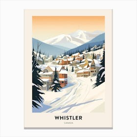 Vintage Winter Travel Poster Whistler Canada 4 Canvas Print