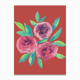 Watercolor Roses 1 Canvas Print