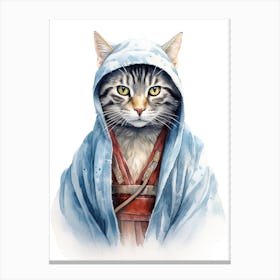 Egyptian Mau Cat As A Jedi 1 Canvas Print