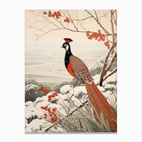 Bird Illustration Pheasant 3 Canvas Print