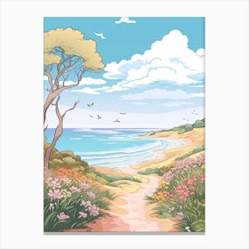 Great Ocean Walk Austra Dbc9a680 C542 439f Ba98 0ae1b8a0d943 Hike Illustration Canvas Print