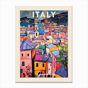 Genoa Italy 4 Fauvist Painting  Travel Poster Canvas Print