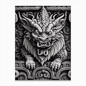 Gothic Gargoyle B&W 2 Canvas Print