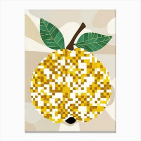 Pixel Yellow Pear Canvas Print