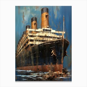 Titanic Ship Dramatic Illustration 2 Canvas Print