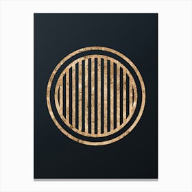 Abstract Geometric Gold Glyph on Dark Teal n.0014 Canvas Print