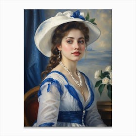Lady With Pearls Canvas Print