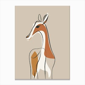 Giraffe - Boho, Line Art 23 Canvas Print