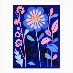 Blue Flower Illustration Everlasting Flower 3 Canvas Print