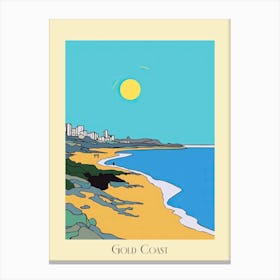 Poster Of Minimal Design Style Of Gold Coast, Australia3 Canvas Print