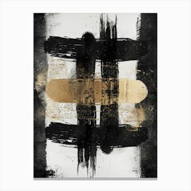 Black And Gold Abstract Painting 27 Canvas Print