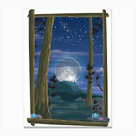 Moon In The Woods Canvas Print