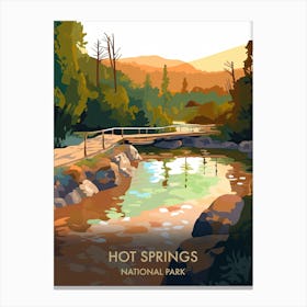 Hot Springs National Park Travel Poster Illustration Style 2 Canvas Print