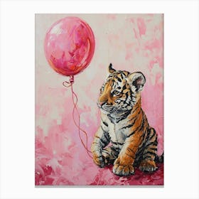 Cute Tiger 4 With Balloon Canvas Print