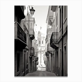 Valletta, Malta, Black And White Photography 3 Canvas Print