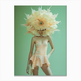 "Soft Light: Young Woman in Futuristic Headdress" Canvas Print