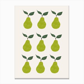 9 Pears Canvas Print