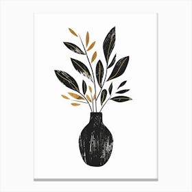 Black And Gold Vase Canvas Print