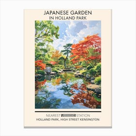 Japanese Garden In Holland Park London Parks Garden 3 Canvas Print