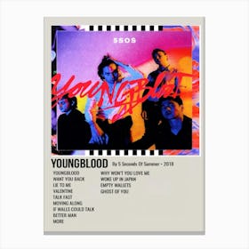 Youngblood By 5 Seconds Of Summer 2018 Poster Canvas Print