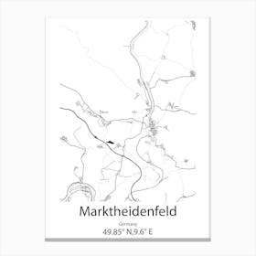 Marktheidenfeld,Germany Minimalist Map Canvas Print