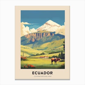 Cotopaxi National Park Ecuador 1 Vintage Hiking Travel Poster Canvas Print