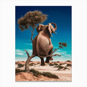 Elephant In Tree Canvas Print