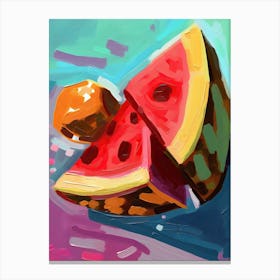 Watermelon Slice Oil Painting 3 Canvas Print