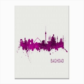 Baghdad Iraq City Purple Canvas Print