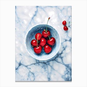 cherries in a bowl Canvas Print