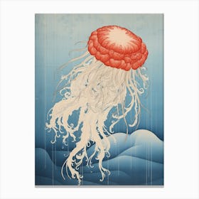 Lions Mane Jellyfish Traditional Japanese Illustration 3 Canvas Print