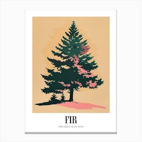 Fir Tree Colourful Illustration 3 Poster Canvas Print