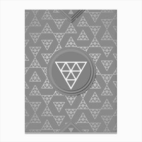 Geometric Glyph Sigil with Hex Array Pattern in Gray n.0271 Canvas Print