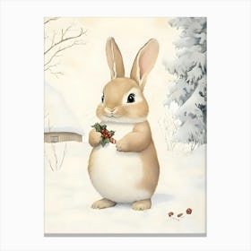 Rabbit In The Snow 2 Canvas Print