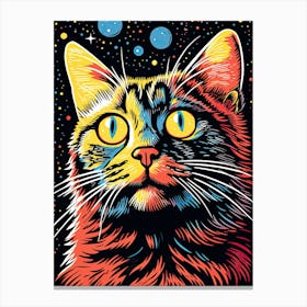 Stellar Whiskershimmer, Psychedelic Cats series Canvas Print