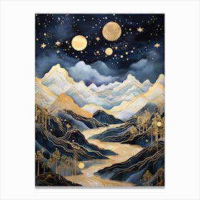 Moonlight In The Mountains Canvas Print