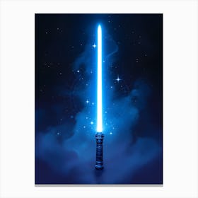 Blue Lightsaber Leinwandbild