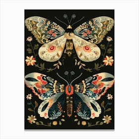 Nocturnal Butterfly William Morris Style 1 Canvas Print