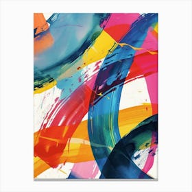 Rainbow Paint Brush Strokes Organic 9 Canvas Print