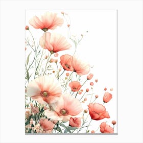 Watercolor Poppies 3 Canvas Print