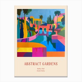 Colourful Gardens Balboa Park Usa Red Poster Canvas Print