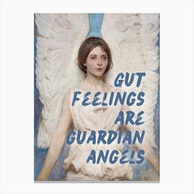 Gut feelings are guardian angels Vintage altered art wall decor Canvas Print